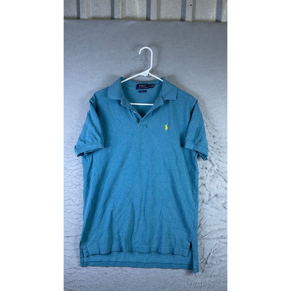 Polo Ralph Lauren Polo Shirt Mens Medium Blue Good Classic Fit Short Sleeve